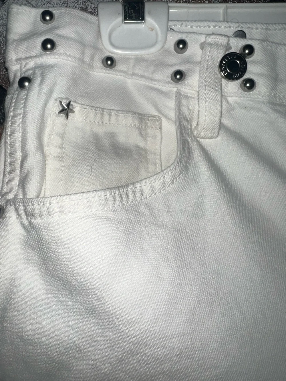 Universal Threads Summer White Studded High-Waist Baggy Denim Shorts Sz 10